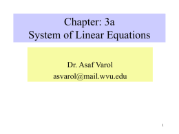 Chapter 3: Systems of Linear Equations