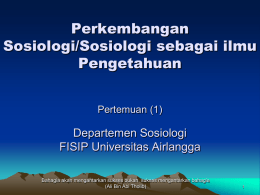 Sosiologi Statis - SMAN 13 Surabaya