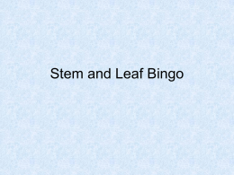 Stem and Leaf Bingo