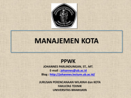 pengantar pwk – manajemen kota 2014