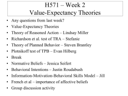 h571 week 2 - value-expectancy theories