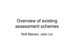 Assessment schemes