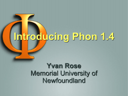 Intro-Phon 1 - CHILDES - Carnegie Mellon University