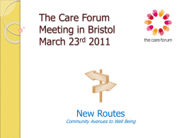 New Routes Community Avenues to Well Being The Care Forum
