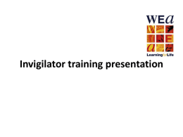 WEA invigilator training presentation