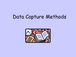 Data Capture Methods - Computing and ICT in a Nutshell