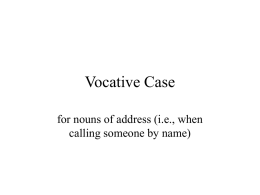 Vocative Case