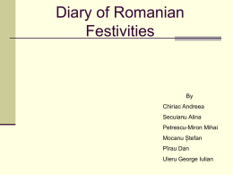 Diary of Festivities - "Nicolae Iorga" Negresti
