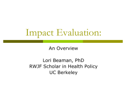 Impact Evaluation Overview - Center for Effective Global Action