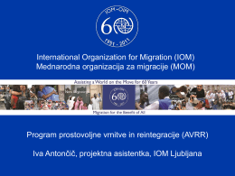 predstavitev IOM, Iva Antončič, Mednarodna organizacija za migracije