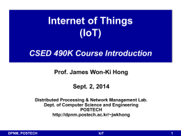 Introduction to IoT - (Distributed Processing and Network