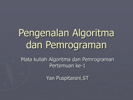 Pengenalan Algoritma - AKADEMI TELKOM JAKARTA