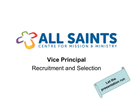 Vice Principal - All Saints Centre for Mission and Ministry