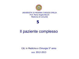 5.Paziente complesso - Facolt&agrave; di Medicina e Chirurgia
