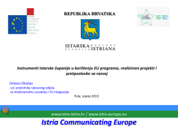 EU projekti u Istarskoj županiji - srpanj 2013.
