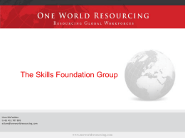 ppt - One World Consulting - oneworldconsulting.com.au