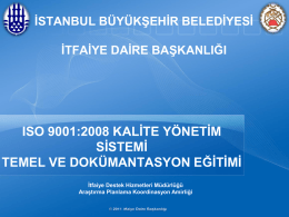 kalite yönetim sistemi - İstanbul Büyükşehir Belediyesi