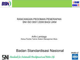 Presentasi Public Hearing Pedoman ISO 9001 UKM