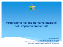 Programma italiano per la valutazione dell`impronta ambientale