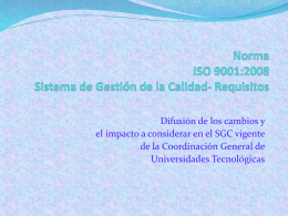 ISO 9001:2008 Sistema de Gestión de la Calidad