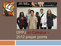 DPPJ on Campus – 2012 prayer points