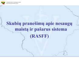 RASFF - Valstybinė maisto ir veterinarijos tarnyba