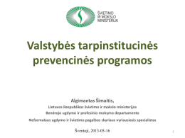 Valstybės tarpinstitucinės prevencinės programos