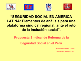 Propuesta Sindical de Reforma de la Seguridad Social en el Perú