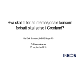 Nils Eirik Stamland, INEOS