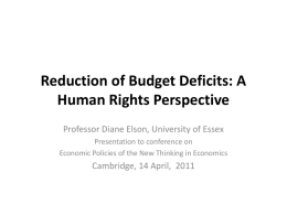 Presentation - The Cambridge Trust for New Thinking in Economics