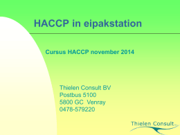 Wat is HACCP - Thielen Consult