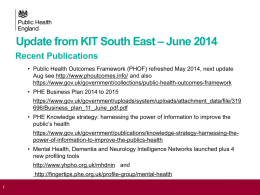 Update from KIT South East – June 2014 Recent Publications