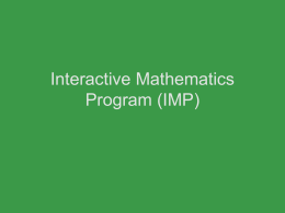 Interactive Mathematics Program (IMP)