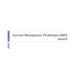 Inovasi Manajemen Perkotaan (IMP) Award