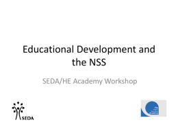 Educational Development and the NSS