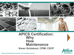 Certification Maintenance - APICS Heartland District