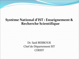 Système National d`IST - Université de Boumerdes