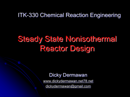Steady State Nonisothermal Reactor Design
