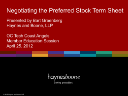 How To Negotiate a Stock Term Sheet