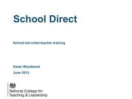 MSA School Direct National College for Teaching and Leadership