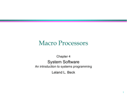 Macro Processors - ISE B` Div 2012