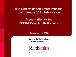 IRS Determination Letter Process Presentation