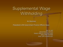 Supplemental Wage Withholding
