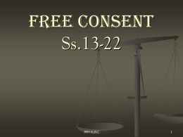 Free Consent - KLE Society Law College