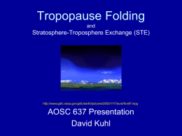 Tropopause Folding and Stratosphere