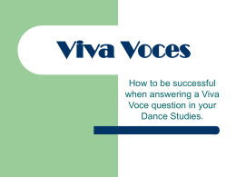 Viva Voces in Dance