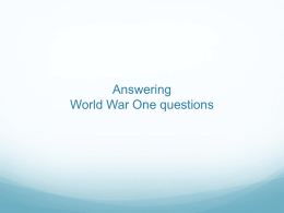 (Answering WWI Questions) right