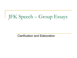 JFK Speech – Group Essays