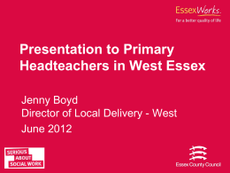 West Social Care presentation (Jenny Boyd) June 2012