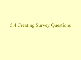 5.4 Creating Survey Questions